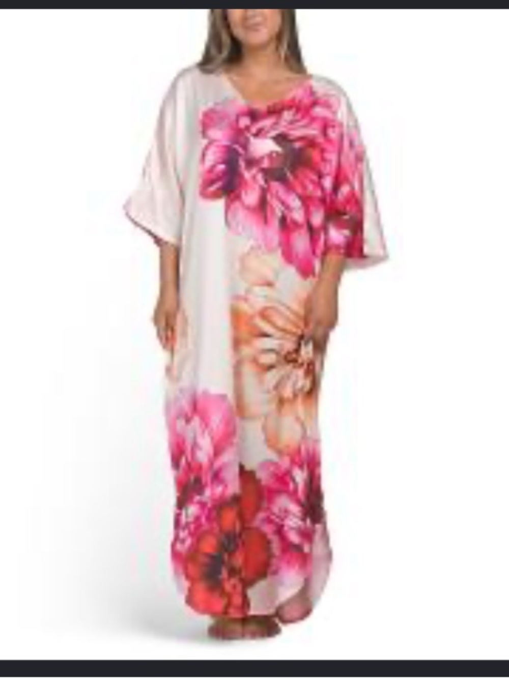 Large Floral Print Caftan